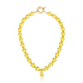 Imagem do produto Colar Desejo Riviera Cristais Gotas com Cristal Central Citrino Folheado a Ouro 18k