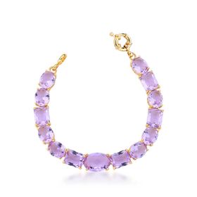 Imagem do produto Pulseira Desejo Riviera Cristais Lavanda Retangulares e Ovais Folheada a Ouro 18k