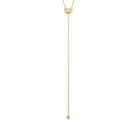 Imagem do produto Colar Coração Mini Flores com Zircônias Gravatinha Folheado a Ouro 18k