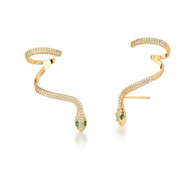 Imagem do produto Brinco Cobra Cravejado de Zircônias Folheado a Ouro 18K