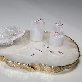 Imagem do produto Anel Dois Cristais Rosa Cravejado de Zircônia Prata 925