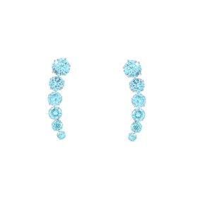 Imagem do produto Brinco Ear Cuff com Cristais Aqua Prata 925 com Banho de Ródio