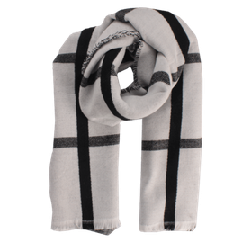 Imagem do produto Xale 100 Acrílico Dupla Face Geométrico Off White E Cinza