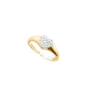 Imagem do produto Anel com Coração Cravejado de Zircônias Folheado a Ouro 18K
