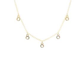 Imagem do produto Colar com Círculos Vazados Cravejados de Zircônias Coloridas Folheado a Ouro 18K