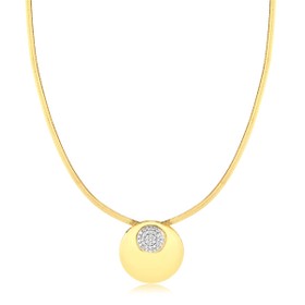 Imagem do produto Colar Stelle com Pingente Redondo e Detalhe Cravejado de Zircônias Folheado a Ouro 18K