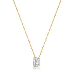 Imagem do produto Colar Stelle Letra Cravejado de Zircônias Folheado a Ouro 18K