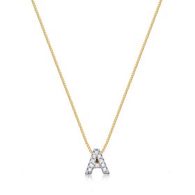 Imagem do produto Colar Stelle Letra Cravejado de Zircônias Folheado a Ouro 18K