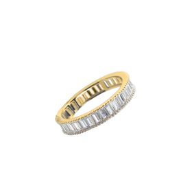 Imagem do produto Anel com Cristais Baguete Folheado a Ouro 18K