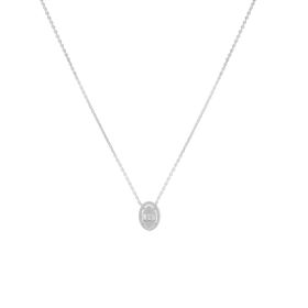 Imagem do produto Colar Oval Vazado Cravejado de Zircônias Prata 925 com Banho de Ródio