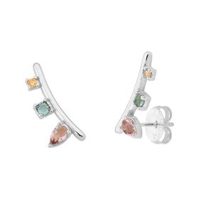 Imagem do produto Brinco Ear Cuff com Cristais Coloridos Prata 925