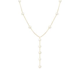 Imagem do produto Colar Gravatinha com Pérolas Naturais Folheado a Ouro 18K