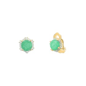 Imagem do produto Brinco de Pressão Redondo Paraíba Cravejado de Zircônias Folheado a Ouro 18K