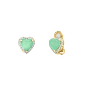 Imagem do produto Brinco de Pressão Coração Paraíba Cravejado de Zircônias Folheado a Ouro 18K