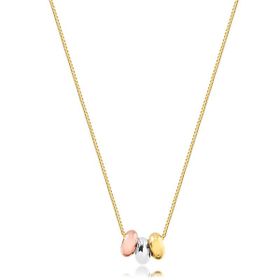 Imagem do produto Colar Stelle Malha Veneziana com Separadores Coloridos Folheada a Ouro 18K 