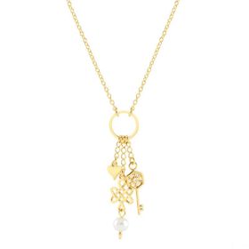 Imagem do produto Colar Stelle Patua Nó do Amor com Pérola de Água Doce e Chave Folheado a Ouro 18K