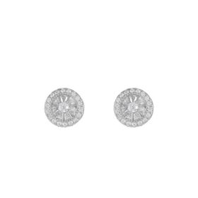 Imagem do produto Brinco Pizza com Ponto de Luz 2mm Central e Cravação ao Redor em Prata 925