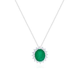 Imagem do produto Colar Redondo Esmeralda Cravejado de Zircônias Prata 925