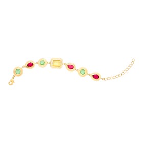 Imagem do produto Pulseira Geométrica com Cristais Coloridos Folheada a Ouro 18K
