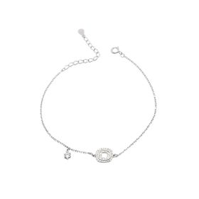 Imagem do produto Pulseira com Detalhe Círcular Cravejada de Zircônias Prata 925 com Banho de Ródio