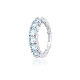 Imagem do produto Anel com Cristais Aqua Prata 925