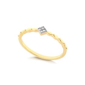 Imagem do produto Anel Solitário com Zircônias Folheado a ouro 18K