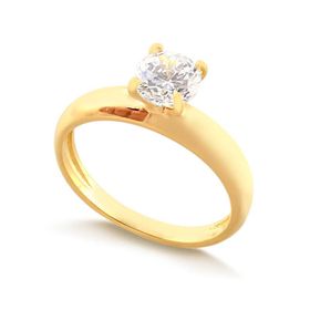 Imagem do produto Anel Solitario com Cristal Folheado a Ouro 18K