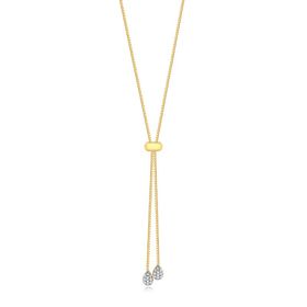 Imagem do produto Colar Gravatinha com Dois Pêndulos de Zircônia Folheado a Ouro 18K