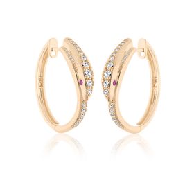 Imagem do produto Brinco Argola Cravejado de Zircônias Folheado a Ouro 18K