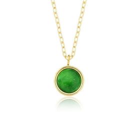 Imagem do produto Colar zen redondo feldspato verde folheado a ouro 18k