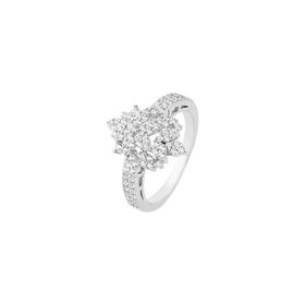 Imagem do produto Anel Meia Aliança com flor Cravejada de Zircônia Prata 925 