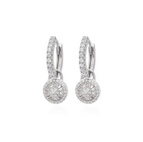 Imagem do produto Brinco Argola em Click com Pingente Pizza Cravejado de Zircônias Prata 925