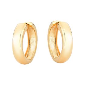 Imagem do produto Brinco Argola Larga Lisa com 3cm de Comprimento Folheado a Ouro 18k