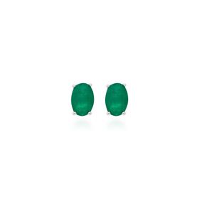 Imagem do produto Brinco Oval Zircônia Esmeralda Prata 925