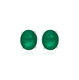 Imagem do produto Brinco Oval Cristal Esmeralda Prata 925