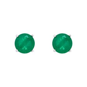 Imagem do produto Brinco Redondo Zircônia Esmeralda 1,1cm Prata 925