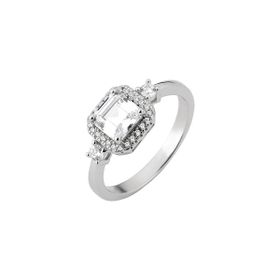 Imagem do produto Anel Cristal Quadrado com Zircônias Prata 925 