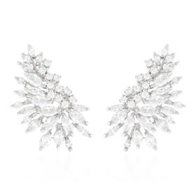 Imagem do produto Brinco Ear Cuff Wings Navetes e Zircônias Prata 925