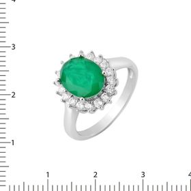 Imagem do produto Anel Oval Esmeralda com Zircônias Prata 925