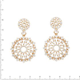 Imagem do produto Brinco Chardonnay Redondo Arabescos Cravejado de Zircônias Folheado a Ouro 18k