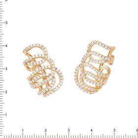 Imagem do produto Brinco Chardonnay Vazado Com Zircônias Folheado a Ouro 18k
