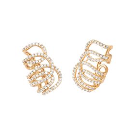 Imagem do produto Brinco Chardonnay Vazado Com Zircônias Folheado a Ouro 18k