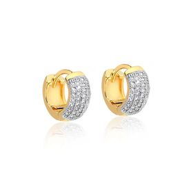 Imagem do produto Brinco Argola Larga Cravejada de Zircônias Folheado a Ouro 18k