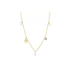 Imagem do produto GARGANTILHA PÉROLAS COM NÓ DO AMOR E CORAÇÃO FOLHEADA A OURO 18K