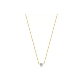 Imagem do produto GARGANTILHA COM PINGENTE ENTREMEIO CRAVEJADO DE ZIRCÔNIAS FOLHEADA A OURO 18K