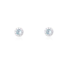 Imagem do produto Brinco Cristal Aqua Redondo Com Dez Zircônias Prata 925