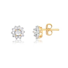 Imagem do produto BRINCO FLOR ZIRCÔNIAS EM OURO 10K