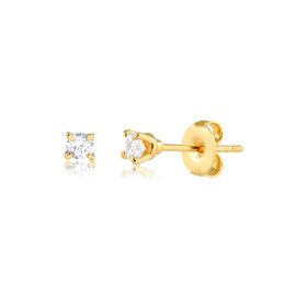 Imagem do produto BRINCO PONTO DE LUZ ZIRCÔNIA  DE 3,00MM EM OURO 10K