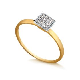 Imagem do produto ANEL CHUVEIRO QUADRADO CRAVEJADO DE ZIRCÔNIAS EM OURO 10K