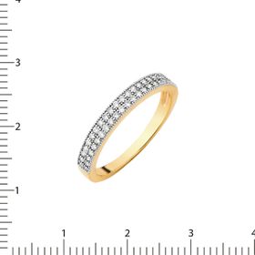 Imagem do produto ANEL COM FILEIRA DUPLA CRAVEJADA DE ZIRCÔNIAS FOLHEADO A OURO 18K
